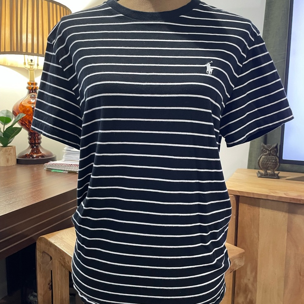 Polo Ralph Lauren Black and White Striped Tee